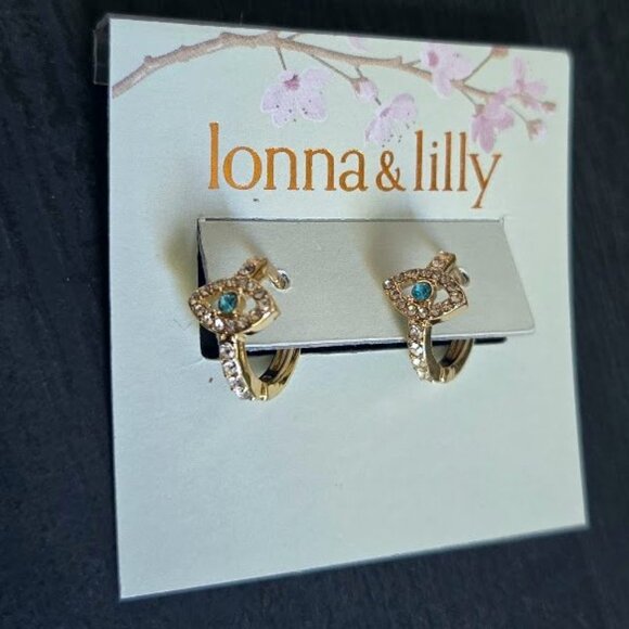 NWT Lonna & Lilly evil eye hoop earrings from Macy's - Picture 3 of 4